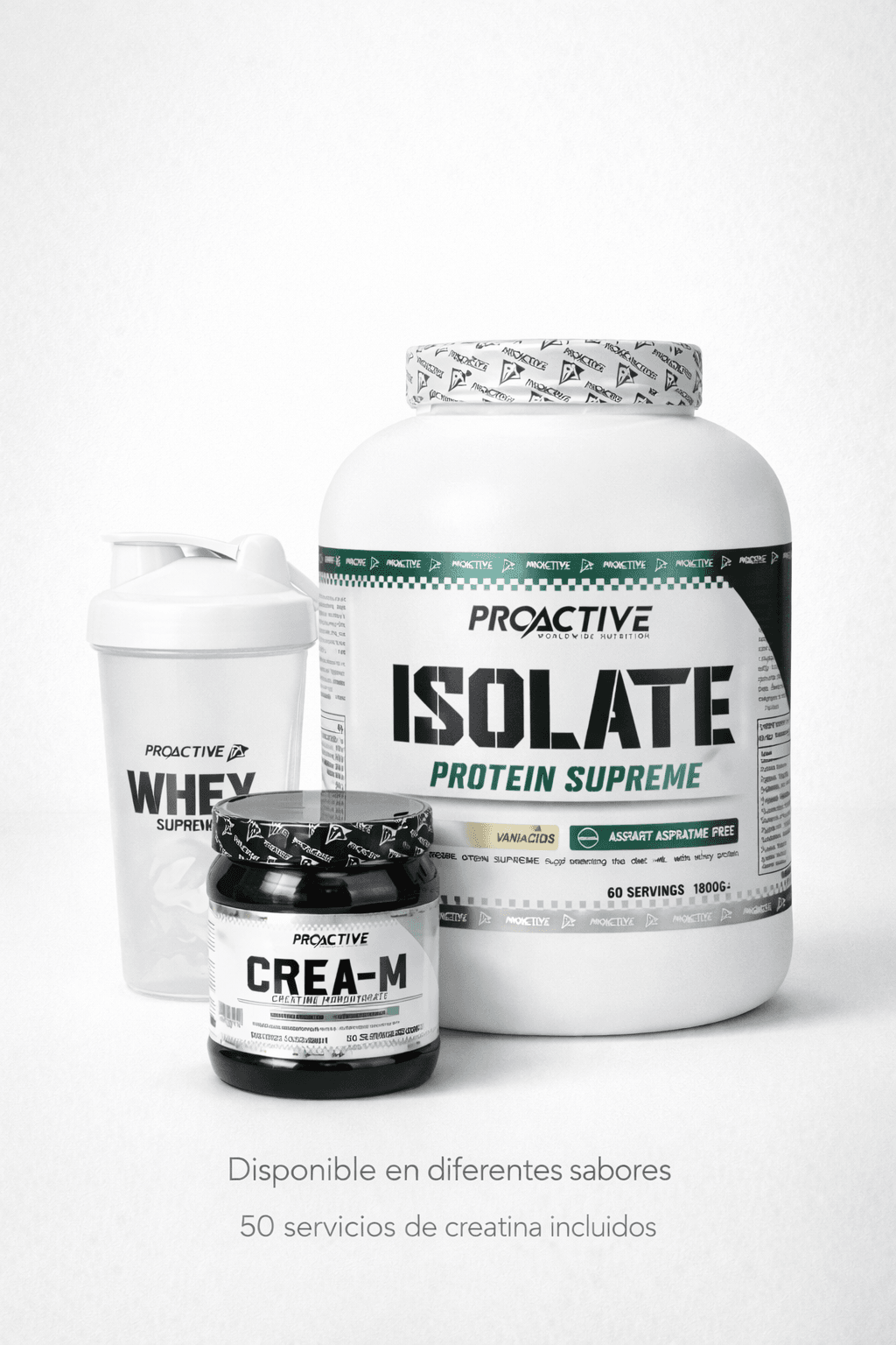 COMBO PROTEÍNA ISOLATE WHEY 4LB + CREATINA CREA-M CON SHAKER GRATIS – GANANCIA MUSCULAR Y RECUPERACIÓN