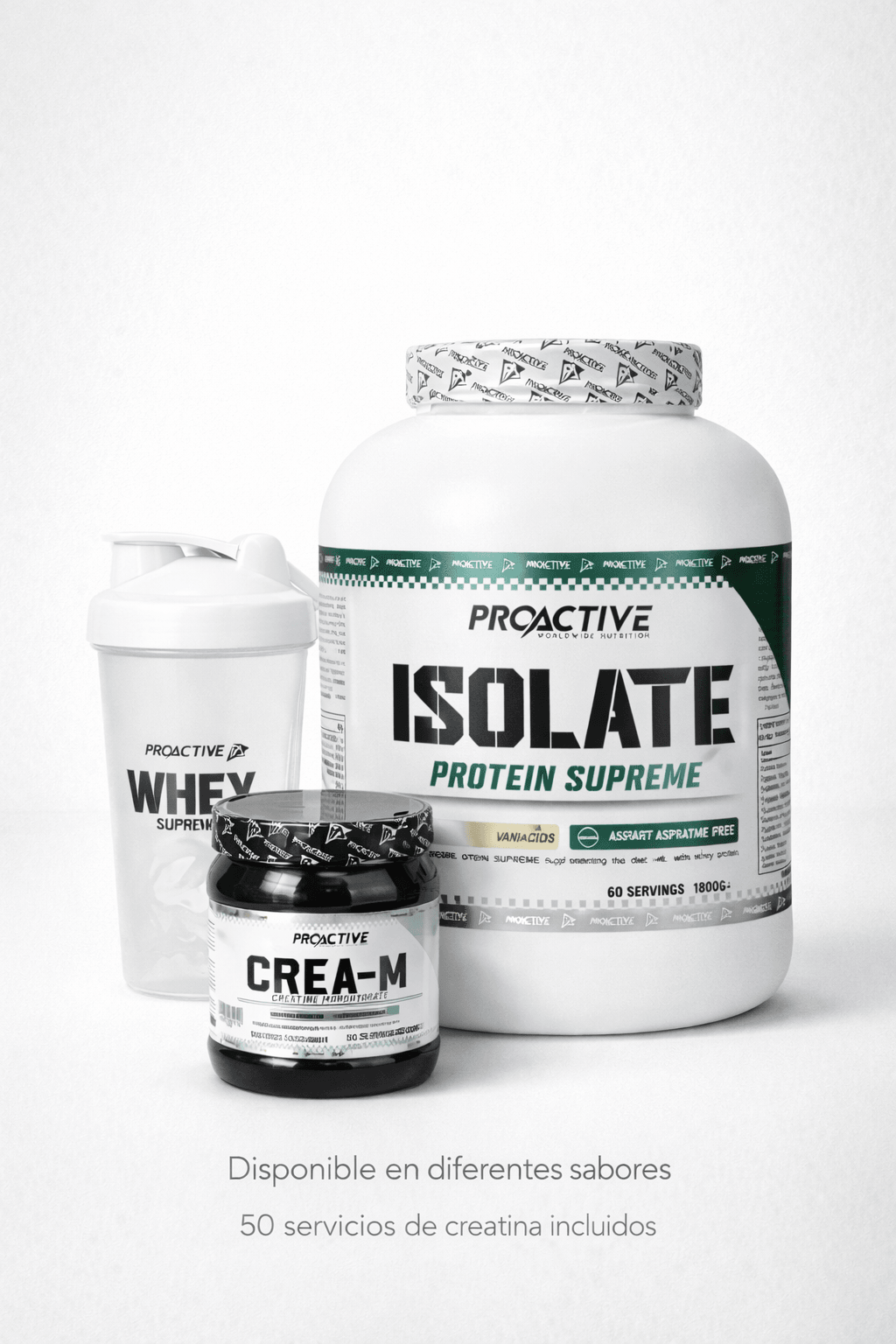 COMBO PROTEÍNA ISOLATE WHEY 4LB + CREATINA CREA-M CON SHAKER GRATIS – GANANCIA MUSCULAR Y RECUPERACIÓN - VAINILLA