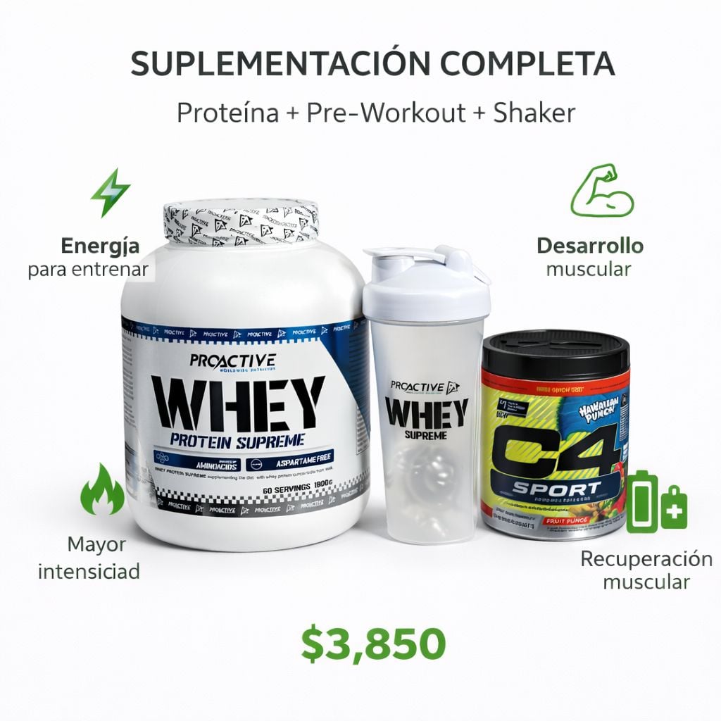 Proteína 100 % whey 4 libras 60 servicios + pre-workout C4