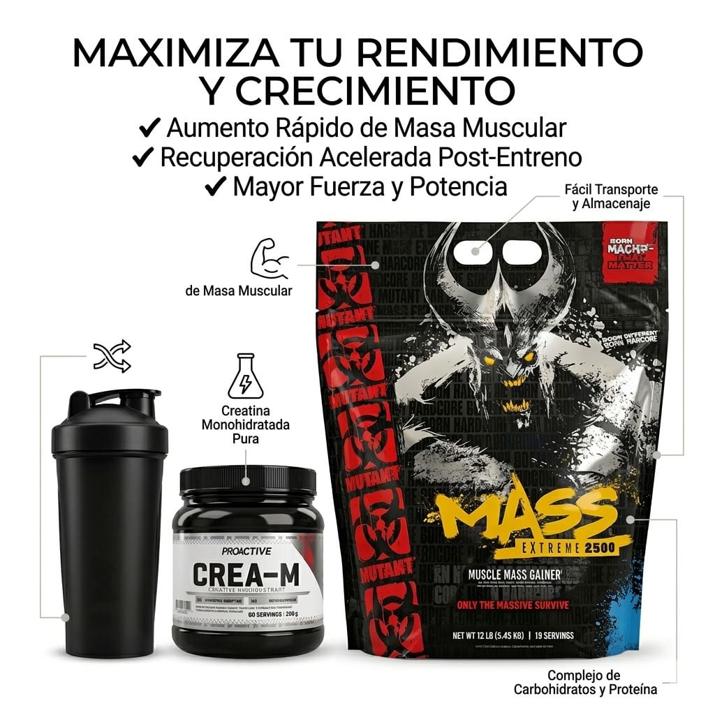 OFERTA MUTANT EXTREME 12 LBS + CREATINA MONOHIDRATADA 50 SERV DE SABOR