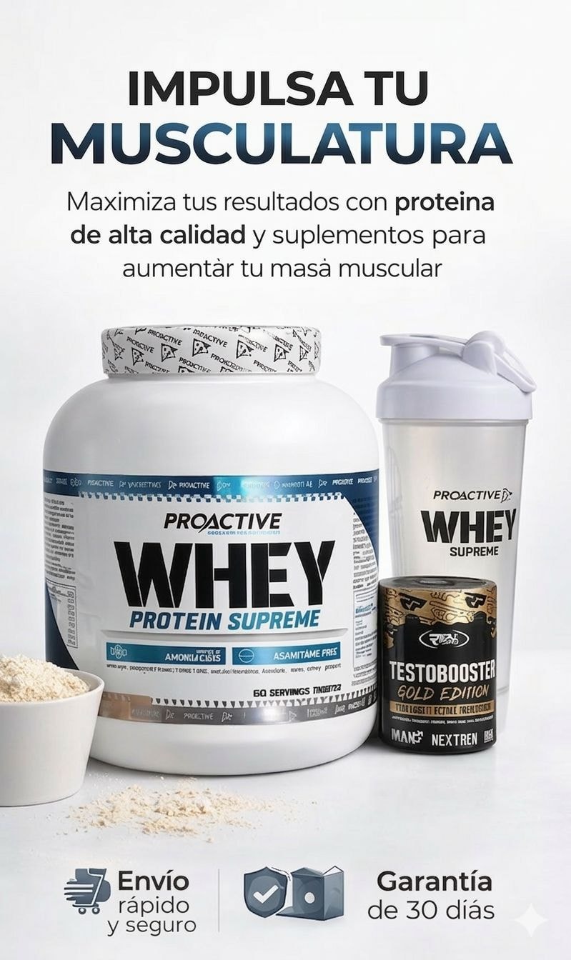 OFERTA WHEY PROACTIVE 4 LBS + TESTOBOOSTER 180 pastillas